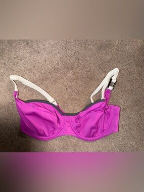 Freya Bright Magenta Underwire Bikini Top with White Straps